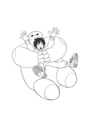 Baymax boyama sayfası,  coloring page, Baymax ve Hiro Düşüyor, 