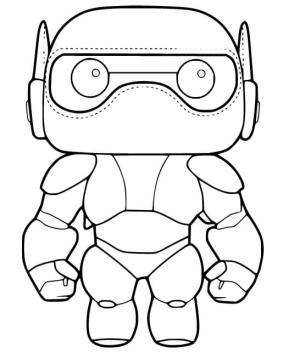 Baymax boyama sayfası,  coloring page, Sevimli Karikatür Zırhlı Baymax Boyama, 