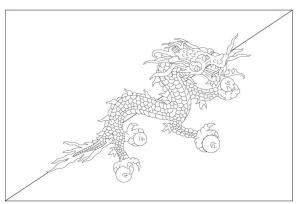 Bayrak boyama sayfası,  coloring page, Butan Bayrağı, 