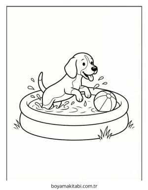 Beagle boyama sayfası – sevimli karakter, sanatsal çalışma