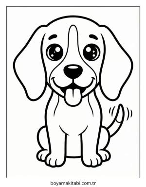 Beagle boyama sayfası – eğlenceli etkinlik, el becerilerini geliştirir