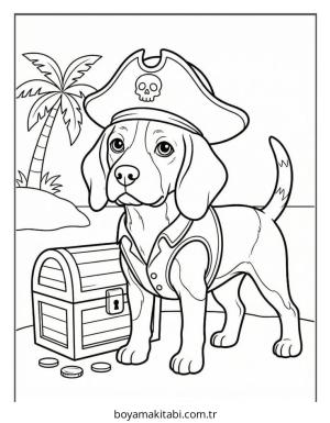 Beagle boyama sayfası – çocuklar için, çizgi film temalı