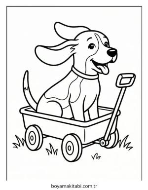 Beagle boyama sayfası – çizgi film temalı, basit çizim