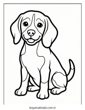 Beagle boyama sayfası – boyama etkinliği, çocuk aktivitesi