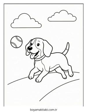 Beagle boyama sayfası – el becerilerini geliştirir, boyama çalışması