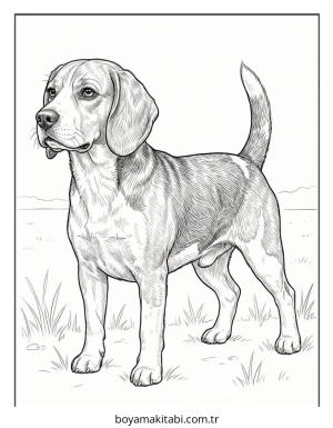 Beagle boyama sayfası – okul öncesi, evde etkinlik