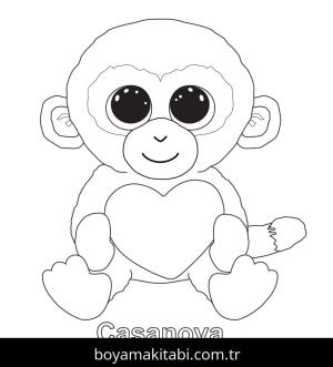 Beanie Boo boyama sayfası – PDF indir, sevimli karakter