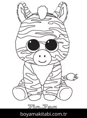 Beanie Boo boyama sayfası – sevimli karakter, sanatsal çalışma