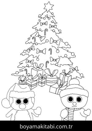 Beanie Boo boyama sayfası – basit çizim, kolay boyama