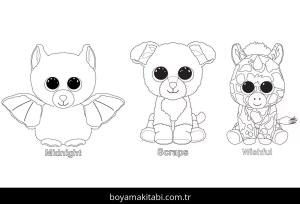 Beanie Boo boyama sayfası – keyifli zaman, renkli çizimler