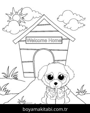 Beanie Boo boyama sayfası – çizgi film temalı, basit çizim
