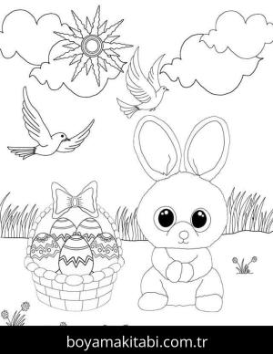 Beanie Boo boyama sayfası – çocuklar için, çizgi film temalı