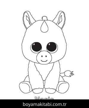 Beanie Boo boyama sayfası – renkli çizimler, okul öncesi