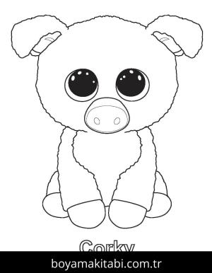 Beanie Boo boyama sayfası – evde etkinlik, ücretsiz yazdır