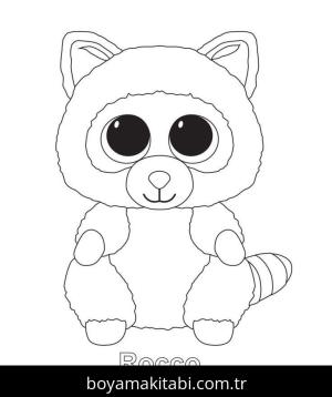 Beanie Boo boyama sayfası – çizgi film temalı, basit çizim