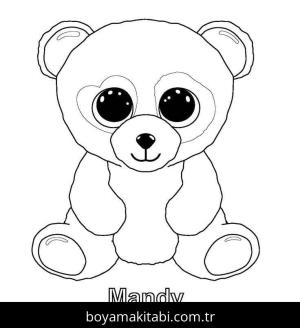 Beanie Boo boyama sayfası – renkli çizimler, okul öncesi