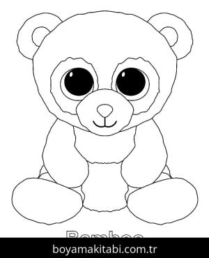Beanie Boo boyama sayfası – çocuklar için, çizgi film temalı