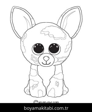 Beanie Boo boyama sayfası – basit çizim, kolay boyama