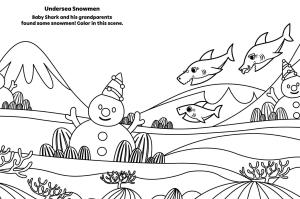 Bebek Köpekbalığı boyama sayfası,  coloring page, Noel’de Bebek Köpekbalığı, 