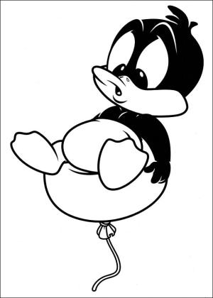 Bebek Looney Şarkıları boyama sayfası,  coloring page, Balon Bebek Daffy, 