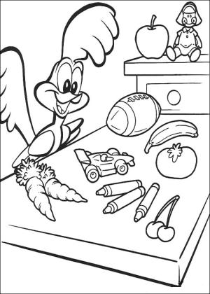 Bebek Looney Şarkıları boyama sayfası,  coloring page, Mutlu Bebek Yol Koşucusu, 