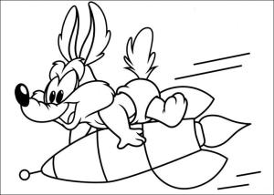 Bebek Looney Şarkıları boyama sayfası,  coloring page, Bebek Wile E. Uçan, 