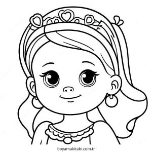 Bebek Prenses boyama sayfası – PDF indir, sevimli karakter