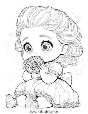 Bebek Prenses boyama sayfası – keyifli zaman, renkli çizimler