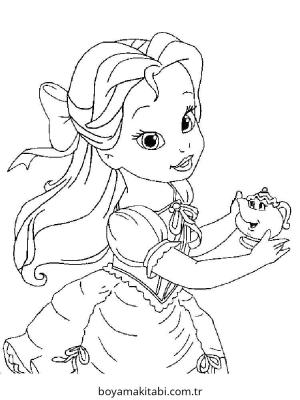 Bebek Prenses boyama sayfası – eğitici aktivite, yaratıcılık