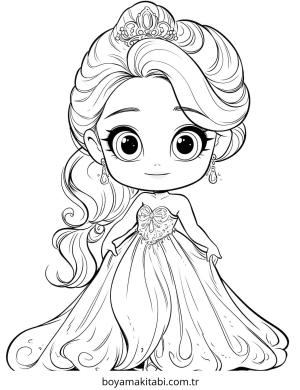 Bebek Prenses boyama sayfası – keyifli zaman, renkli çizimler