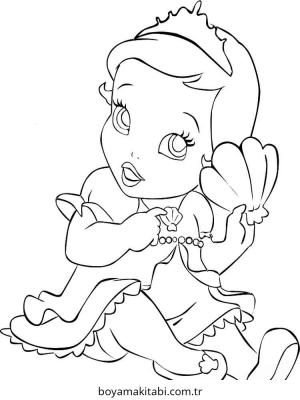 Bebek Prenses boyama sayfası – boyama etkinliği, çocuk aktivitesi