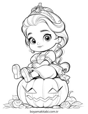 Bebek Prenses boyama sayfası – renkli çizimler, okul öncesi