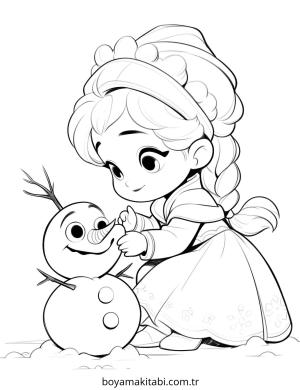 Bebek Prenses boyama sayfası – kolay boyama, eğitici aktivite