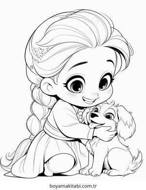 Bebek Prenses boyama sayfası – çocuk aktivitesi, PDF indir