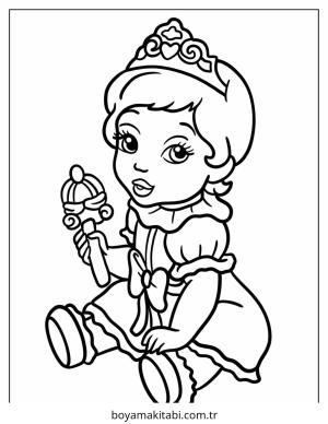 Bebek Prenses boyama sayfası – sanatsal çalışma, çocuklar için