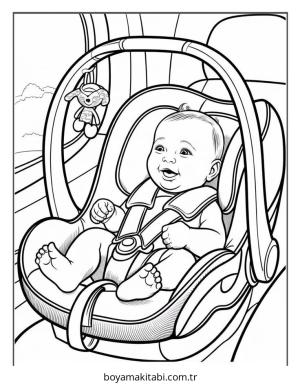 Bebek boyama sayfası – keyifli zaman, renkli çizimler