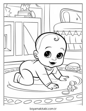 Bebek boyama sayfası – boyama etkinliği, çocuk aktivitesi