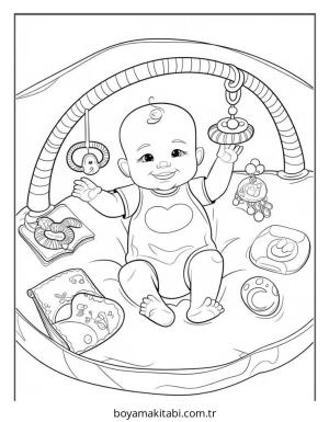 Bebek boyama sayfası – basit çizim, kolay boyama