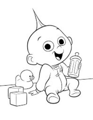 Bebek boyama sayfası,  coloring page, Bebek Jack Jack Komik, 