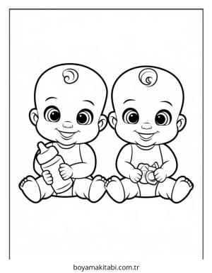 Bebek boyama sayfası – okul öncesi, evde etkinlik