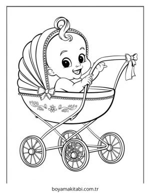 Bebek boyama sayfası – çocuk aktivitesi, PDF indir