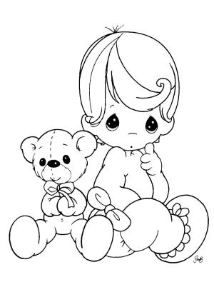 Bebek boyama sayfası,  coloring page, Bebek Üzgün Ve Oyuncaklar, 