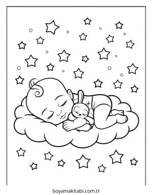 Bebek boyama sayfası – boyama çalışması, yaratıcılığı geliştirir