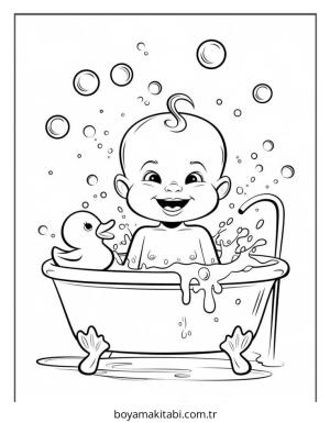 Bebek boyama sayfası – el becerilerini geliştirir, boyama çalışması