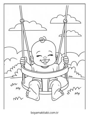 Bebek boyama sayfası – yaratıcılık, eğlenceli etkinlik