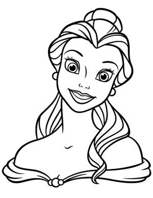 Belle boyama sayfası,  coloring page, Belle Yüz, 