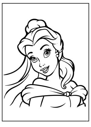 Belle boyama sayfası,  coloring page, Eğlenceli Belle’in Yüzü, 