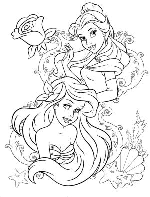 Belle boyama sayfası,  coloring page, Belle ve Ariel, 