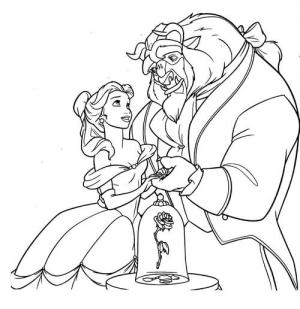 Belle boyama sayfası,  coloring page, Canavar ile Belle, 