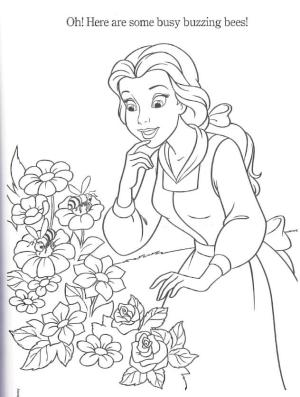 Belle boyama sayfası,  coloring page, Çiçek Çalılı Belle, 